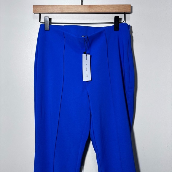 Dynamite Helena Flared Hi Waist Sapphire Blue Pants Size 4 NWT Brand New - Picture 4 of 12